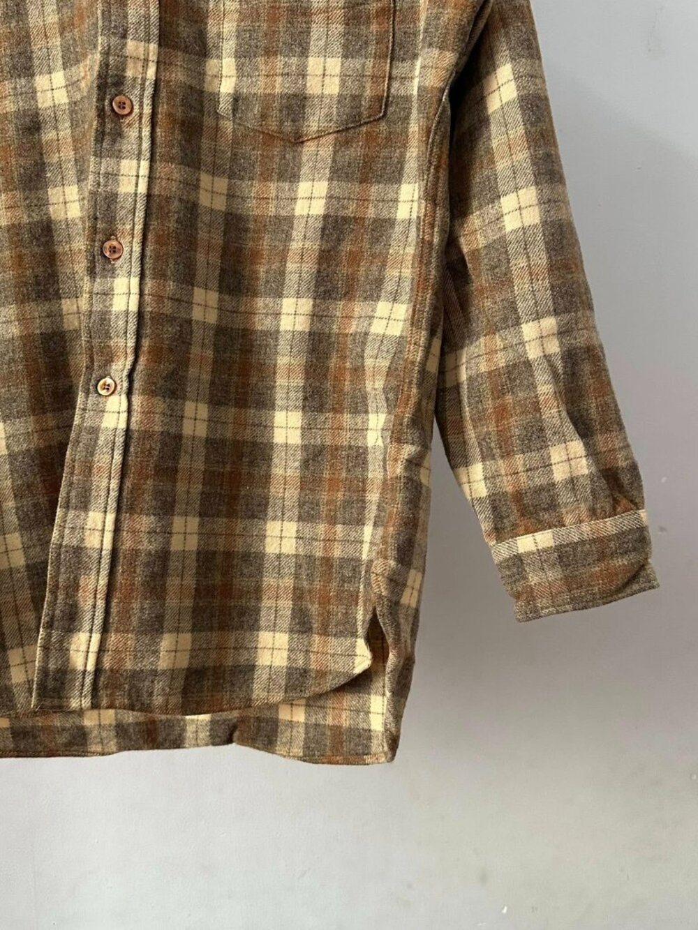 Pendleton Vintage Plaid Wool Flannel Shirt - Picture 2 of 5